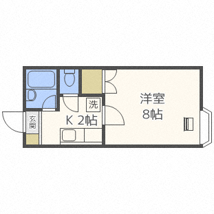 札幌市東区北十条東のマンションの間取り