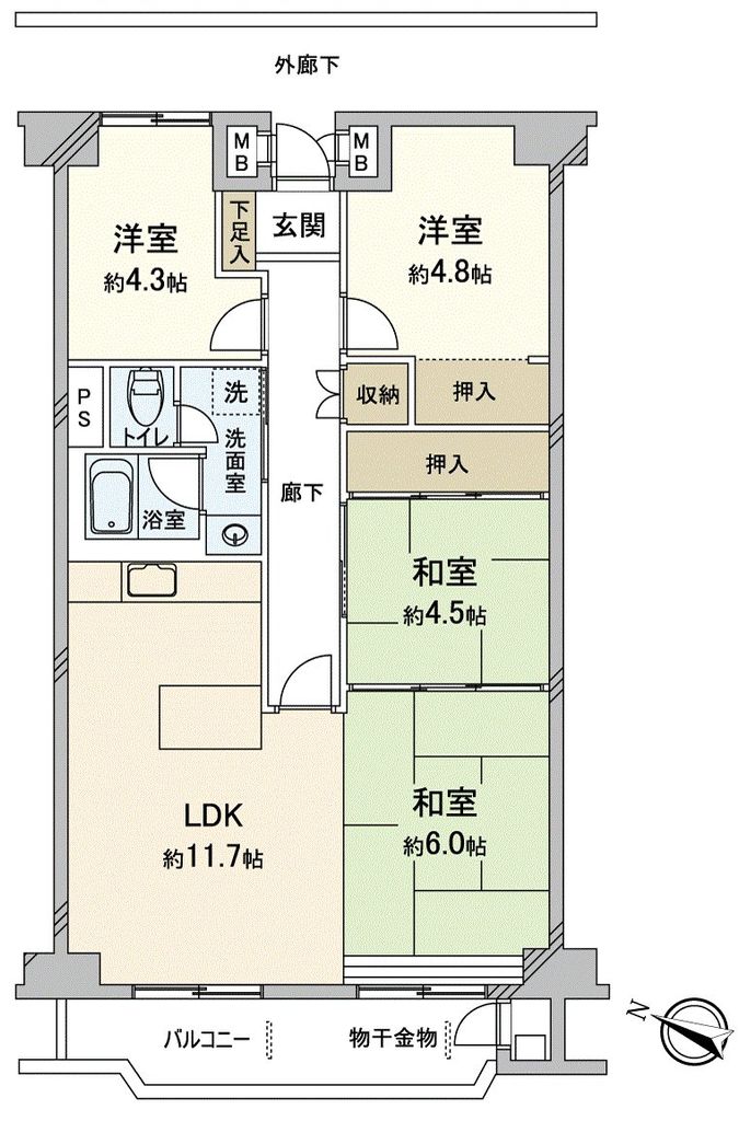 ファミール岡山の間取り