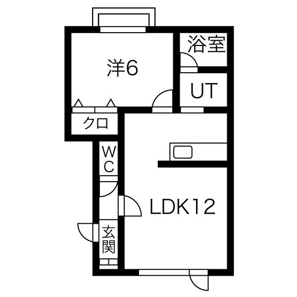 【石狩市花川南四条のアパートの間取り】