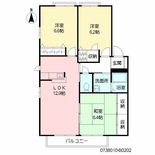 福岡市西区野方のアパートの間取り