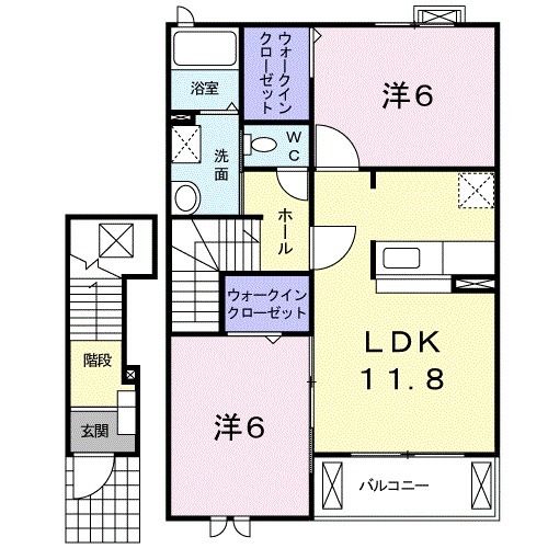 【関市肥田瀬のアパートの間取り】