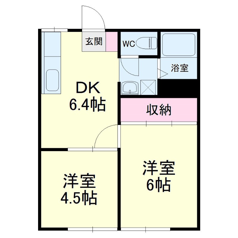 浜松市中央区雄踏町宇布見のアパートの間取り