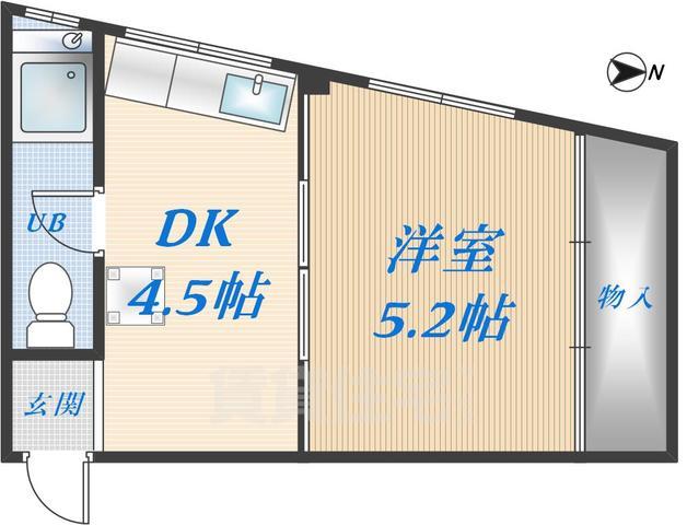 大阪市生野区小路東のマンションの間取り