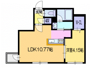 札幌市厚別区厚別中央三条のマンションの間取り