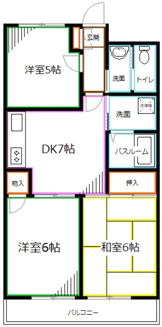 練馬区南田中のマンションの間取り