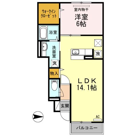 鹿児島市西谷山のアパートの間取り