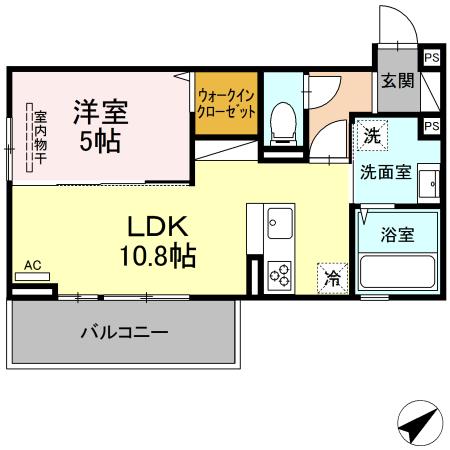 熊本市北区黒髪のアパートの間取り