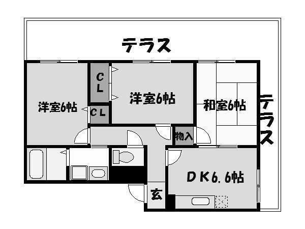 明石市沢野南町のアパートの間取り