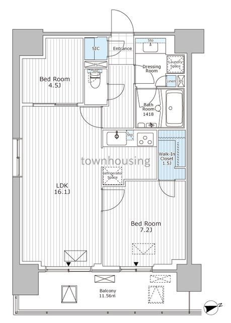 市川市市川のマンションの間取り