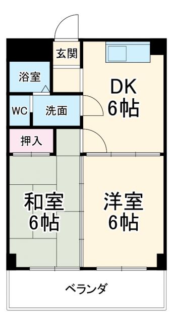 各務原市蘇原興亜町のマンションの間取り