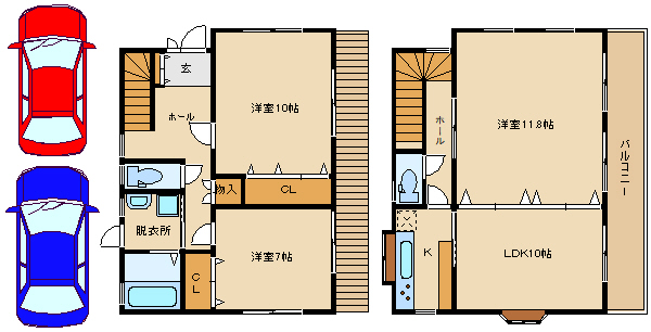 【古市７丁目一戸建ての間取り】