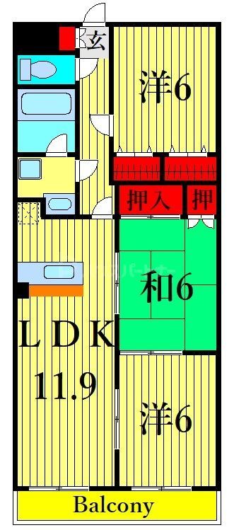 【浦安市北栄のマンションの間取り】