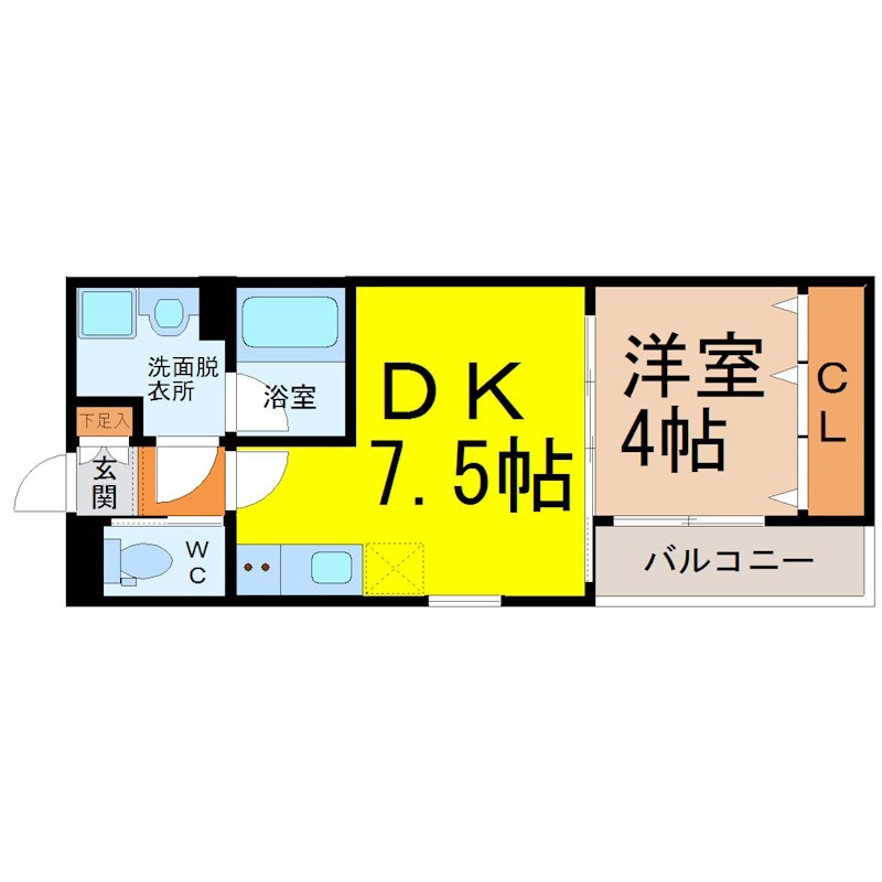 名古屋市熱田区野立町のアパートの間取り