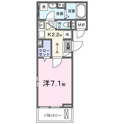 【座間市栗原中央のアパートの間取り】