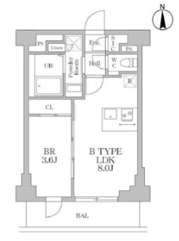 新宿区余丁町のマンションの間取り