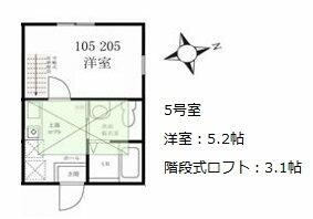 【横浜市神奈川区栗田谷のアパートの間取り】