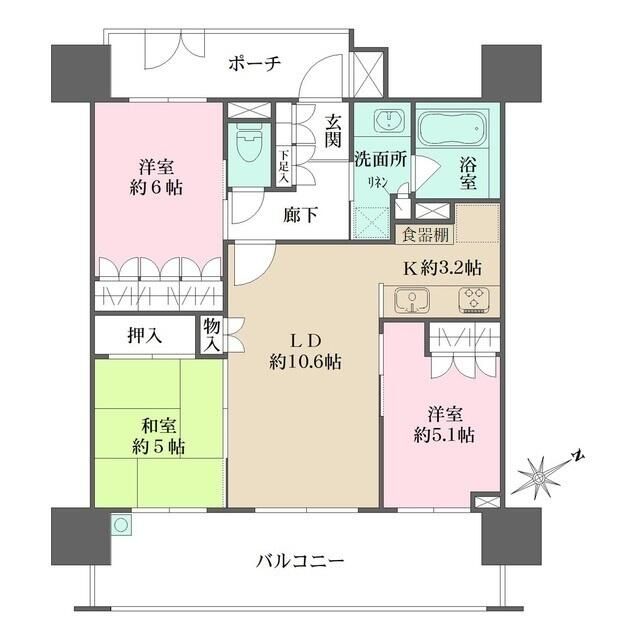 ザ・パークハウス東川口の間取り