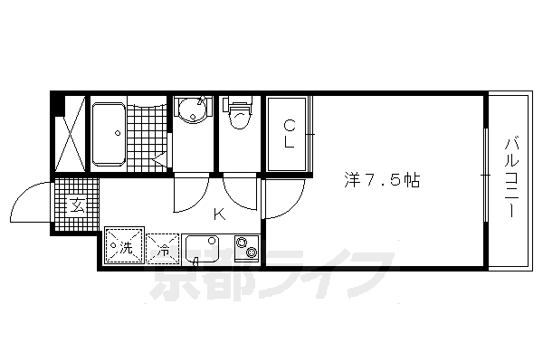 京都市上京区西院町のマンションの間取り