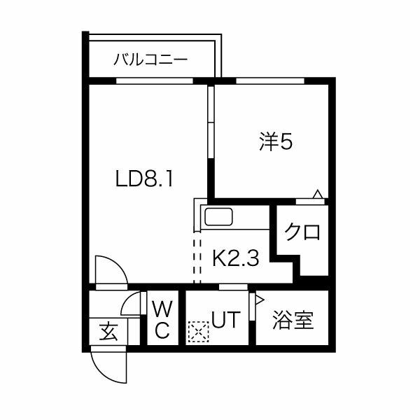 札幌市東区北十八条東のマンションの間取り