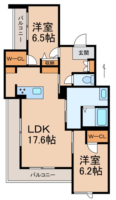 和歌山市十三番丁のマンションの間取り