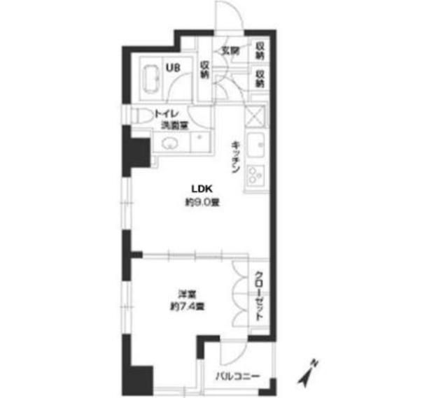 中央区湊のマンションの間取り