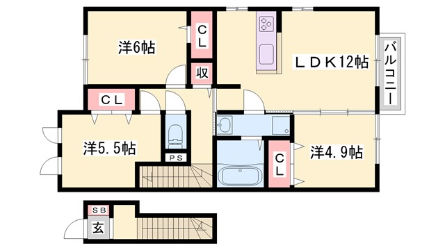 メゾン　ド　グラシアの間取り