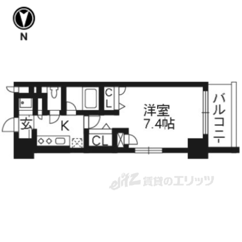 【京都市中京区西ノ京南上合町のマンションの間取り】