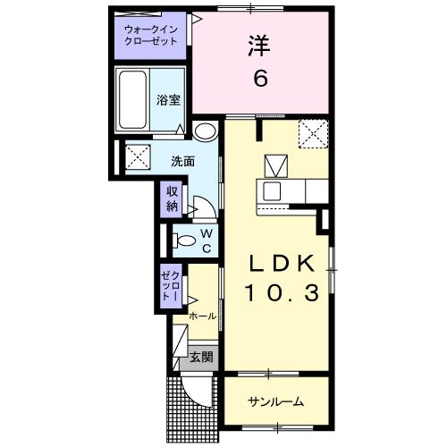 四日市市追分のアパートの間取り