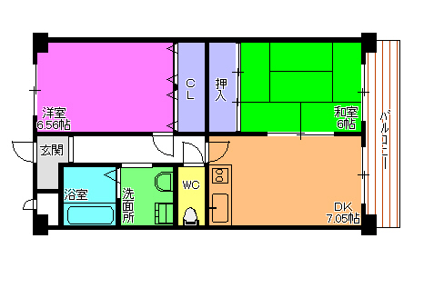 加古川市加古川町平野のマンションの間取り