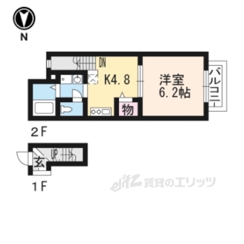 大津市北大路のアパートの間取り