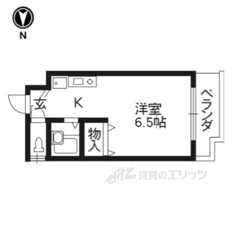 京都市左京区岩倉三宅町のマンションの間取り