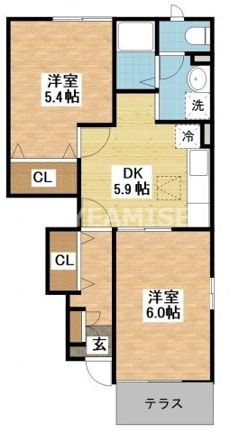 大村市杭出津のアパートの間取り