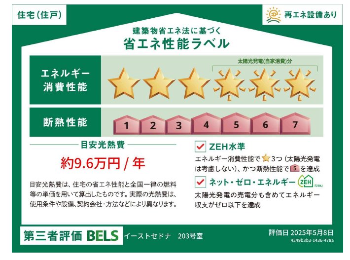 居室・リビング　省エネ性能ラベル