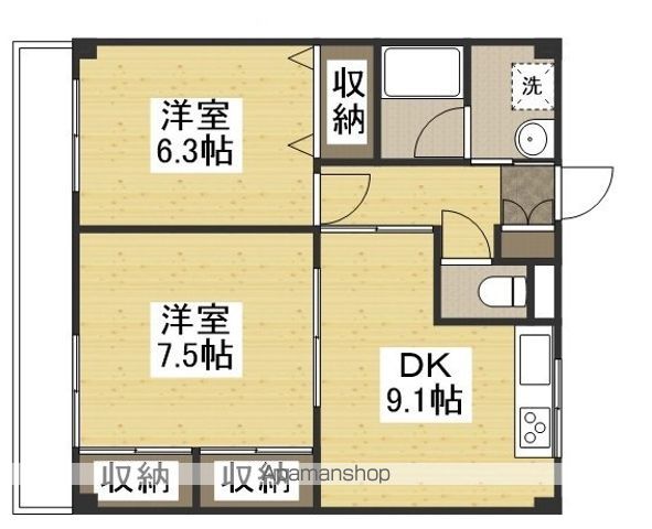 ＪＲ山陽本線 北長瀬駅 徒歩20分 6階建 築28年の間取り写真