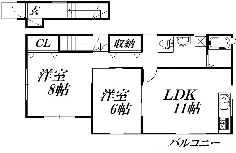 遠州鉄道 遠州病院駅 徒歩34分 2階建 築12年の間取り写真