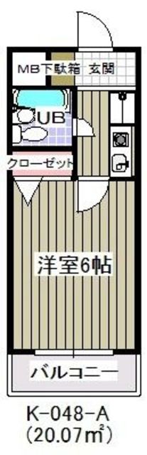 京成本線 京成中山駅 徒歩15分 5階建 築32年の間取り写真