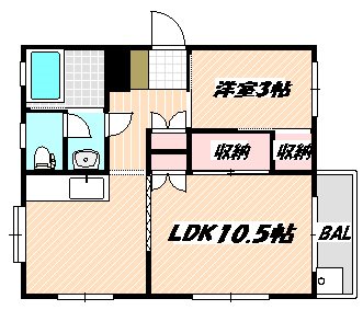 ＪＲ総武線 西船橋駅 徒歩8分 7階建 築60年の間取り写真