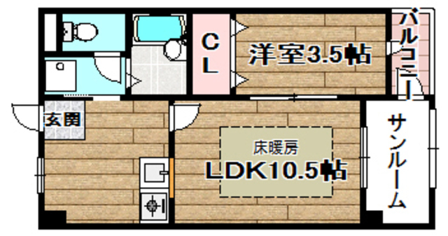 高槻市東五百住町のマンションの間取り