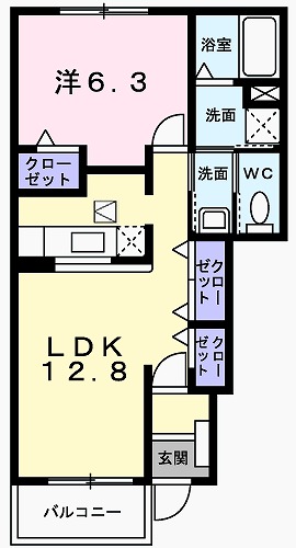 姫路市新在家のアパートの間取り