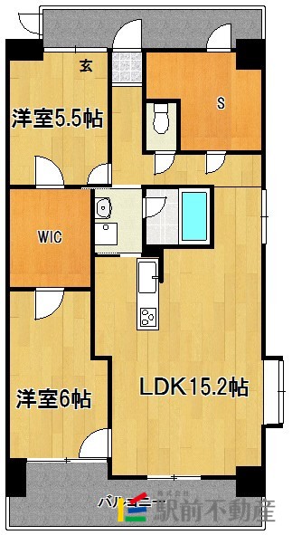 筑紫野市大字筑紫のマンションの間取り