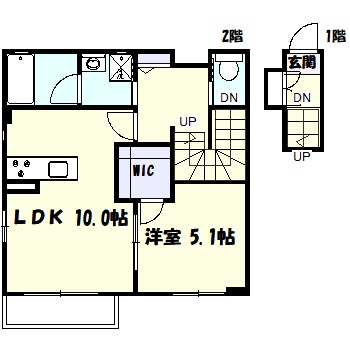 川崎市高津区下作延のアパートの間取り