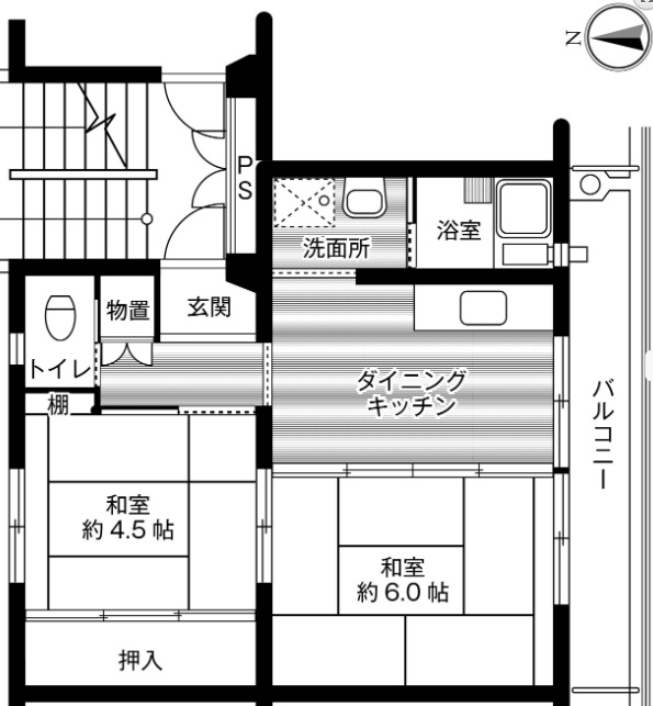 ビレッジハウス本宮　1号棟の間取り