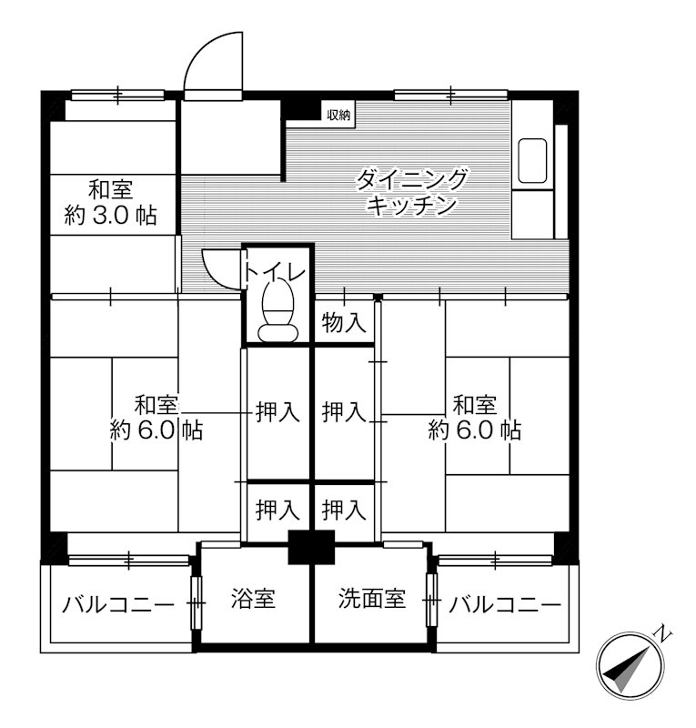 ビレッジハウス宮の前2号棟の間取り