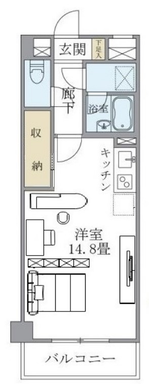 新宿区市谷左内町のマンションの間取り