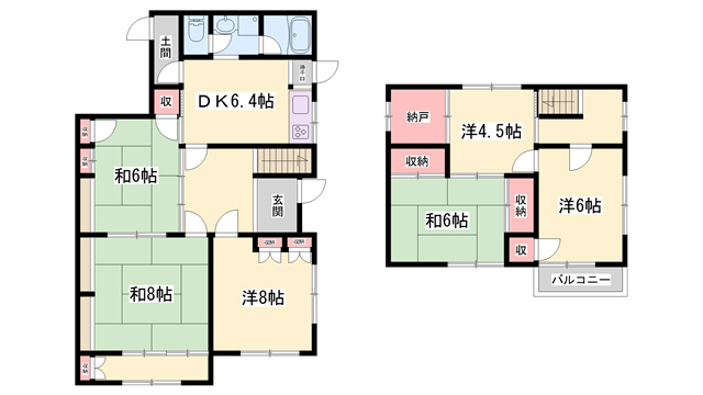 中地戸建の間取り