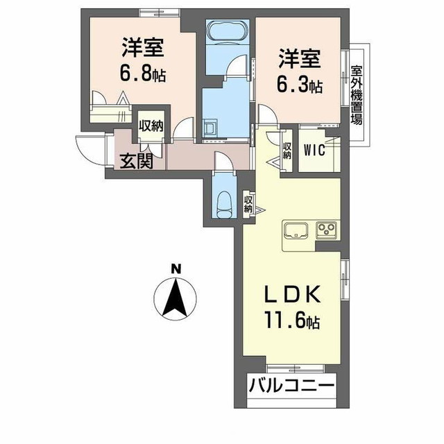 シャーメゾン春の宮の間取り