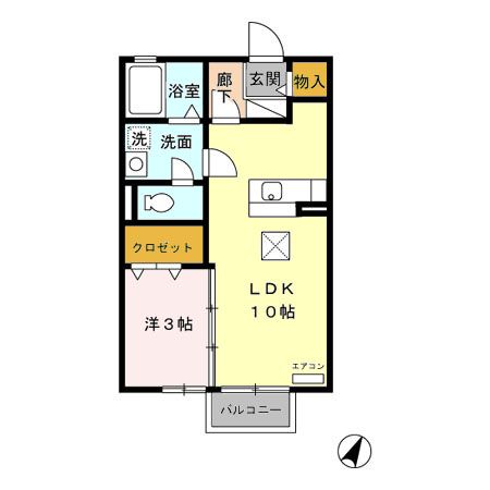 常滑市かじま台のアパートの間取り