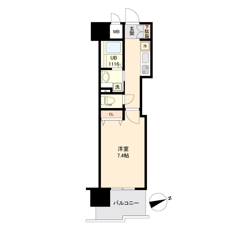 【仙台市宮城野区榴岡のマンションの間取り】