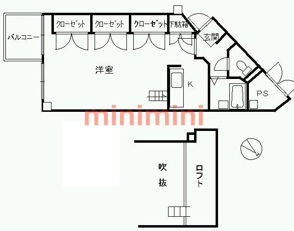 茨木市奈良町のマンションの間取り