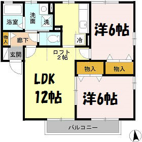 吉川市美南のアパートの間取り